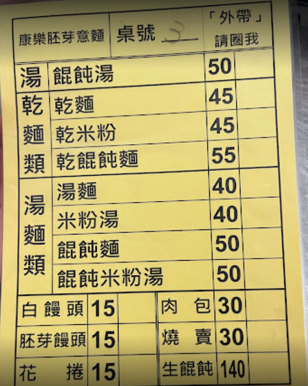 菜單